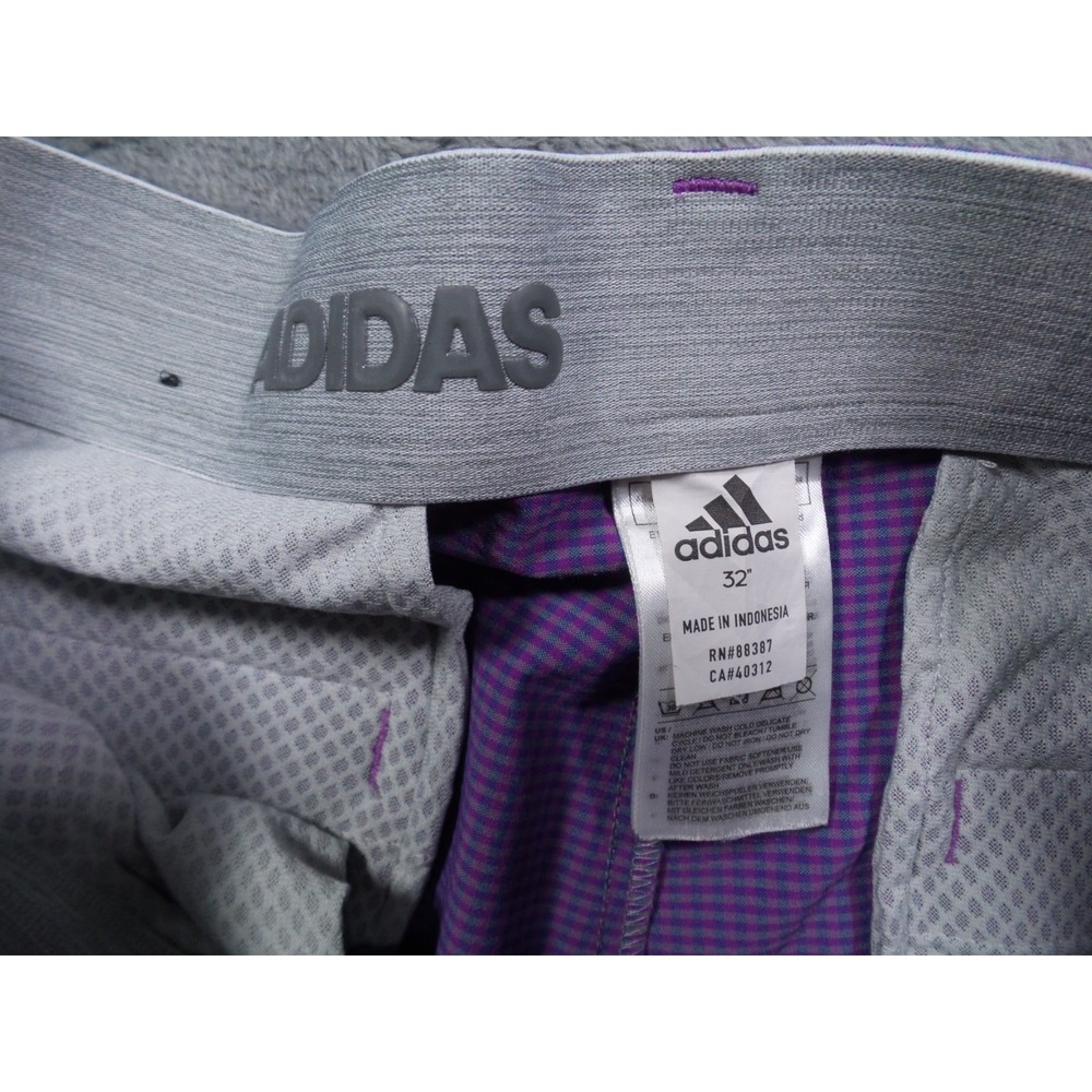 Adidas Golf Shorts Mens Size 32 Purple Ultimate 365 Gingham Plaid Stretch - Picture 11 of 14